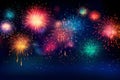 Colorful Fireworks Display Lighting Up the Night Sky During a Festive Celebration Royalty Free Stock Photo