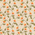 Vivid autumn flower seamless pattern Royalty Free Stock Photo