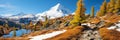 Vivid autumn scenery of maloja pass in switzerland serpentine road and outdoor vacations in europe