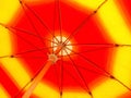 Vivid beach umbrella, inside view Royalty Free Stock Photo