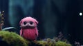 Vivid Birdlife: A Gloomy Pink Stuffed Animal In 8k Resolution