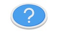 Vivid blue 3D question mark button, perfect for help and inquiries, vector design Generative AI Royalty Free Stock Photo