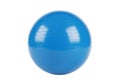 Bright blue exercise ball isolated on for fitness and therapy white background Royalty Free Stock Photo
