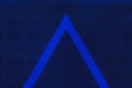 Vivid blue geometric background with triangle or pyramid