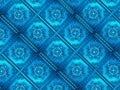 Vivid Blue Ornamental Pattern Texture Background