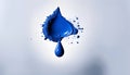 Vivid blue paint in the shape of an eye and a teardrop