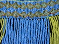 Vivid Blue and Yellow Seed Bead Jewelry Texture