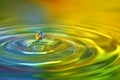 Vivid bright colored water drops freeze instantly Royalty Free Stock Photo