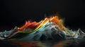 Vivid brushstrokes of creativity, colorful paint wave art