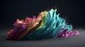 Vivid brushstrokes of creativity, colorful paint wave art