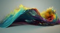Vivid brushstrokes of inspiration, colorful paint wave artistry