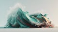 Vivid brushstrokes of inspiration, colorful paint wave artistry