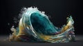 Vivid brushstrokes of joy, colorful paint wave art