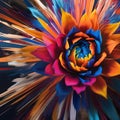 Vivid bursts of color exploding in a chaotic yet harmonious arrangement, capturing attention and sparking interest5