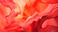 Vivid bursts of coral paint the backdrop