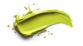 Vivid chartreuse paint brush stroke on white background Royalty Free Stock Photo