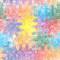 Vivid  checkered seamless background with grunge stain rainbow square elements for web design Royalty Free Stock Photo