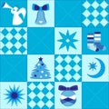 Vivid Christmas festive seamless quilt pattern