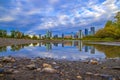 Vivid Clouds Over Downtown Calgary And The Bow River Royalty Free Stock Photo