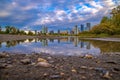 Vivid Clouds Over Downtown Calgary And The Bow River Royalty Free Stock Photo