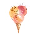 Vivid color and ball shape ice-cream cone