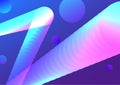 Vivid Color Gradient Layered Circle Shapes Dynamic Zigzag Line Abstract Background