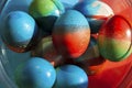 Vivid colored Easter eggs group