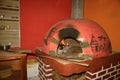 Vivid Colored and Unique Painted Wood Fired Brick Pizza Oven, Peru, South Americ