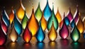 Vivid Colored Water Droplets