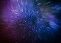 Abstract of warp or hyperspace motion in blue star trail Royalty Free Stock Photo