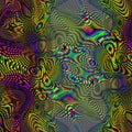 Vivid colorful bright neon liquid shapes, funky psychedelic backdrop in chaos swirl hippie design
