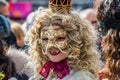 Vivid colorful costume of a aristocratic vampire in the Venice carnival