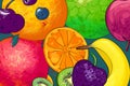 Vivid colorful fresh fruits