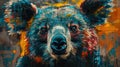 Vivid and colorful graffiti of a drop bear's face with intricate details. Royalty Free Stock Photo