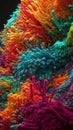 Vivid Colors of Lysosomes Breaking Down Cellular Waste in 4K Electron Microscope View .