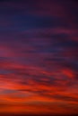 Vivid colourful clouds Dramatic Sky At Sunrise or Sunset. Orange red pink sky with beautiful clouds in sunlight Royalty Free Stock Photo