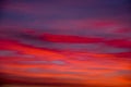 Vivid colourful clouds Dramatic Sky At Sunrise or Sunset. Orange red pink sky with beautiful clouds in sunlight Royalty Free Stock Photo