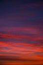 Vivid colourful clouds Dramatic Sky At Sunrise or Sunset. Orange red pink sky with beautiful clouds in sunlight Royalty Free Stock Photo
