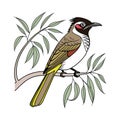 Vivid Common Bulbul Bird Design Royalty Free Stock Photo