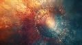 Vivid cosmic nebula background with fiery orange and cool blue tones Royalty Free Stock Photo