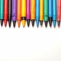 Vivid creativity Colorful pens on white background with space Royalty Free Stock Photo