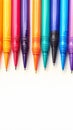 Vivid creativity Colorful pens on white background with space Royalty Free Stock Photo