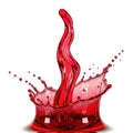 Dynamic red liquid splash captured mid-air creating elegant fluid motion artistry Royalty Free Stock Photo