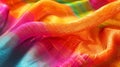 Vivid curly fabric bursting with vibrant hues, AI Generated