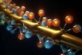 Vivid 3D illustration of the electron transport chain in mitochondria Royalty Free Stock Photo