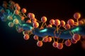 Vivid 3D illustration of the electron transport chain in mitochondria Royalty Free Stock Photo