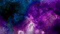 Vivid dark blue, pink and purple alcohol ink neon abstract background. Flow liquid watercolor paint splash texture effect