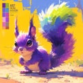 Cute Multicolored Squirrel