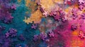 Vivid digital puzzle banner with intricate patterns for an engaging visual experience