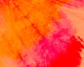 Vivid Dirty Art. Red Coral Pink Wrinkled Dyed Pattern. Fervent Shibori Background. Watercolor Background. Dirty Art Banner. Damage